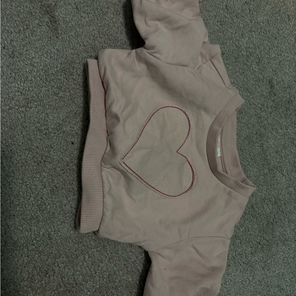 Pink Heart Embroidered Sweater